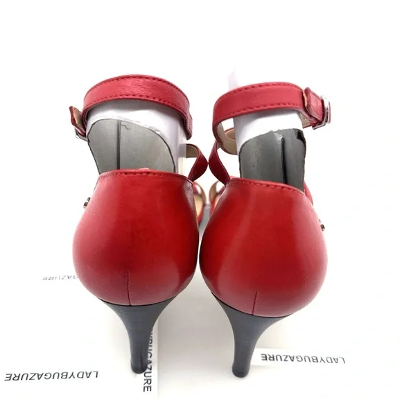 NIB Lauren Ralph Lauren Women’s Glinda Leather Ankle Wrap Sandals Size: 7B - Picture 5 of 8